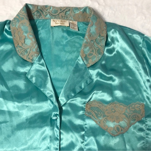 Vintage Victoria's Secret Gold Label 2 Piece
Button Up Night Shirt & Pajama Pant - Picture 3 of 15